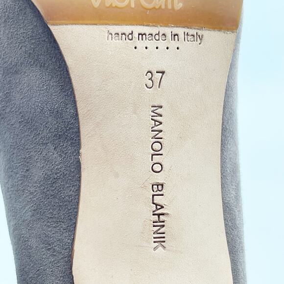 Manolo Blahnik Y2K Taupe Suede Oklamod Timberland Lace-Up Ankle Boots IT 37 - Picture 9 of 10